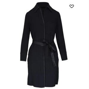 Vince faux-leather trim shirt dress